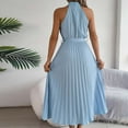 thumbnail image 4 of XWSHYW Holiday Clothes Sexy Sleeveless Loose Fit Beach Long Dress Plus Size Solid Color Crew Neck Holiday Party Dresses, 4 of 7
