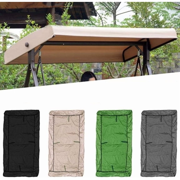 Porch Swing Canopy 75''x 47'' 84''x 48'' Replacement Waterproof Top Cover, Sun Shade Awning Cover for Summer Outdoor Garden Patio Furniture(Gray,75x47x9in)