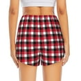 thumbnail image 4 of Running Shorts for Women, red black buffalo plaid Workout Athletic Shorts with Pockets, Lounge Yoga Shorts Women, 4 of 7
