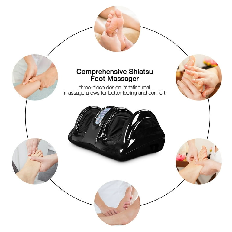 Tisscare Shiatsu Massage Foot Massager Machine - Improves Blood Flow Circulation, Deep Kneading & Tissue with Heat/Remote, Neuropathy, Plantar