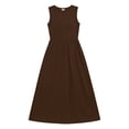 thumbnail image 4 of XiYing Robes pour Femmes, Robe Décontractée Ample à Col Rond pour Femme, Robe Maxi d'Été Sans Manches pour Usage Quotidien, Design Fluide Uni, P-TTG, une Pièce, 4 of 6