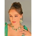 thumbnail image 4 of Bridal Wedding Jewelry Set Gold Green Crystal Necklace Earrings Sets Rhinestone Formal Costume Mothers Day Gifts Jewelry for Women and Brides, 4 of 4