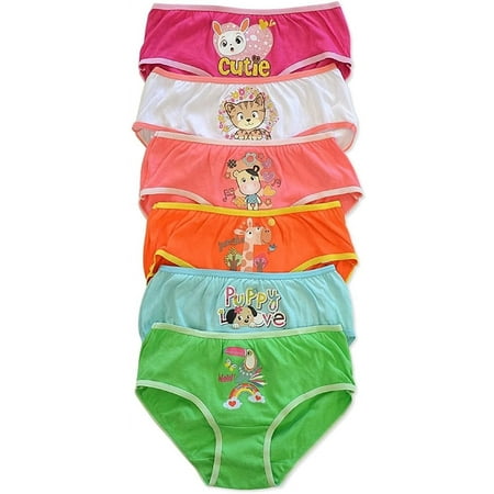 6 pieces Mermaid Polka Dot Princess School Kid Girl 100% COTTON Bikini Panty S/M/L/XL (gp024/029/030/028) (LARGE  style # GP028)