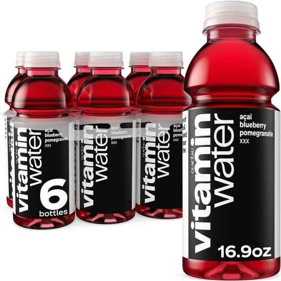 vitaminwater XXX Acai-Blueberry-Pomegranate Flavored Water Beverage Bottles-6 Pack of 16.9 fl oz bottles
