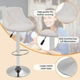 thumbnail image 3 of Modern Bar Stools Set of 2 Counter Height Adjustable Bar Chairs with Back and Chrome Base PU Leather Barstools Island Chairs for Kitchen Living Room Pub Swivel Bar Stools ( White ), 3 of 7