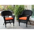 thumbnail image 3 of Jeco W00207-C-FS018 Black Wicker Chair With Red Orange Cushion, 3 of 9