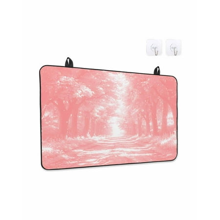 Stove Top Covers for Electric Stove 31x24 Inches Pink Trees Heat Insulation Fireproof Glass Cooktop Protector Forest Art Decor Spring Summer Nature Leaf Countertop Stovetop Cover for Kitchen