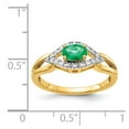 thumbnail image 3 of Real 14kt Yellow Gold Diamond and Emerald Ring Size: 7; for Adults and Teens; for Women and Men, 3 of 3