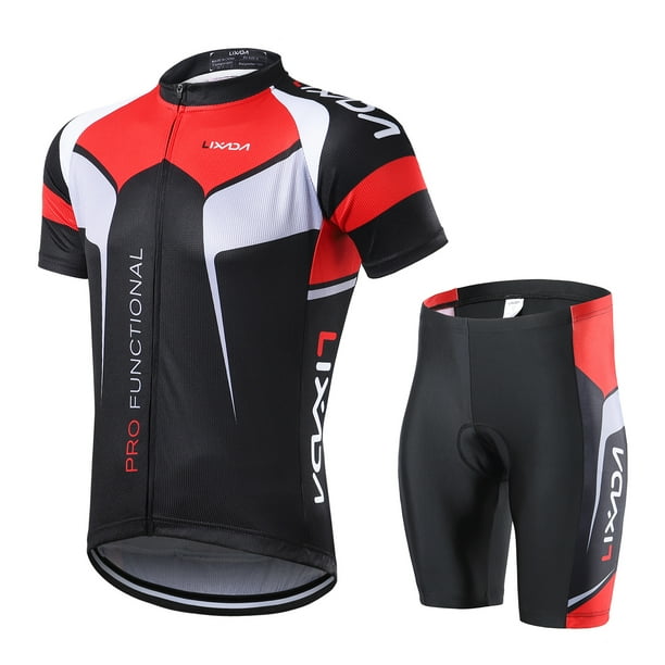 Chaqueta ciclismo Hombres transpirable de secado rápido cómodo Jersey de manga corta + Shorts rellen Lixada Chaqueta ciclismo
