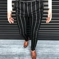 thumbnail image 2 of Edvintorg Men's Fashion Stretch Dress Pants Slim Fit Striped Printed Skinny Long Pants Casual Business Golf Dress Pants, 2 of 6