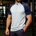 thumbnail image 2 of JTSRKL Mens Ice Silk Half Zip Tees Quick Dry Breathable Color Block Slim Fit Shirts Summer Outdoor Cycling Running Training Tops, 2 of 9