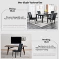 thumbnail image 6 of JESONVID Set of 4 Parsons Dining Chairs PU Leather Living Room Chair Upholstered Modern Kitchen Armless Side Chair with Solid Wood Legs Nail-Head Trim Surrounding-Black, 6 of 8