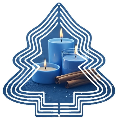 Metal Hanging Christmas Tree Wind Decorations – Elegant Garden Spinners with Concentric White Line Design for Yard and Garden Decor Metal Hanging Christmas Tree Wind Decorations – Elegant Garden Spinners with Concentric White Line Design for Yard and Garden Decor