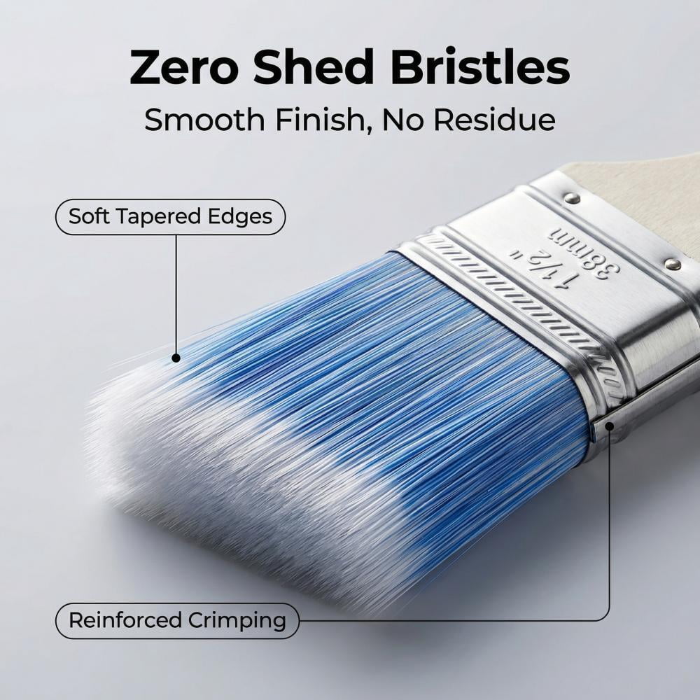 Syltano 5 Pcs Paint Brushes, Painting Supplies, Suitable for Latex, Paint Brushes for Acrylic Painting, Indoor and Outdoor Home Decoration Projects