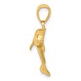 thumbnail image 2 of 14k Yellow Gold Jumping Dolphin Pendant Charm, 2 of 4