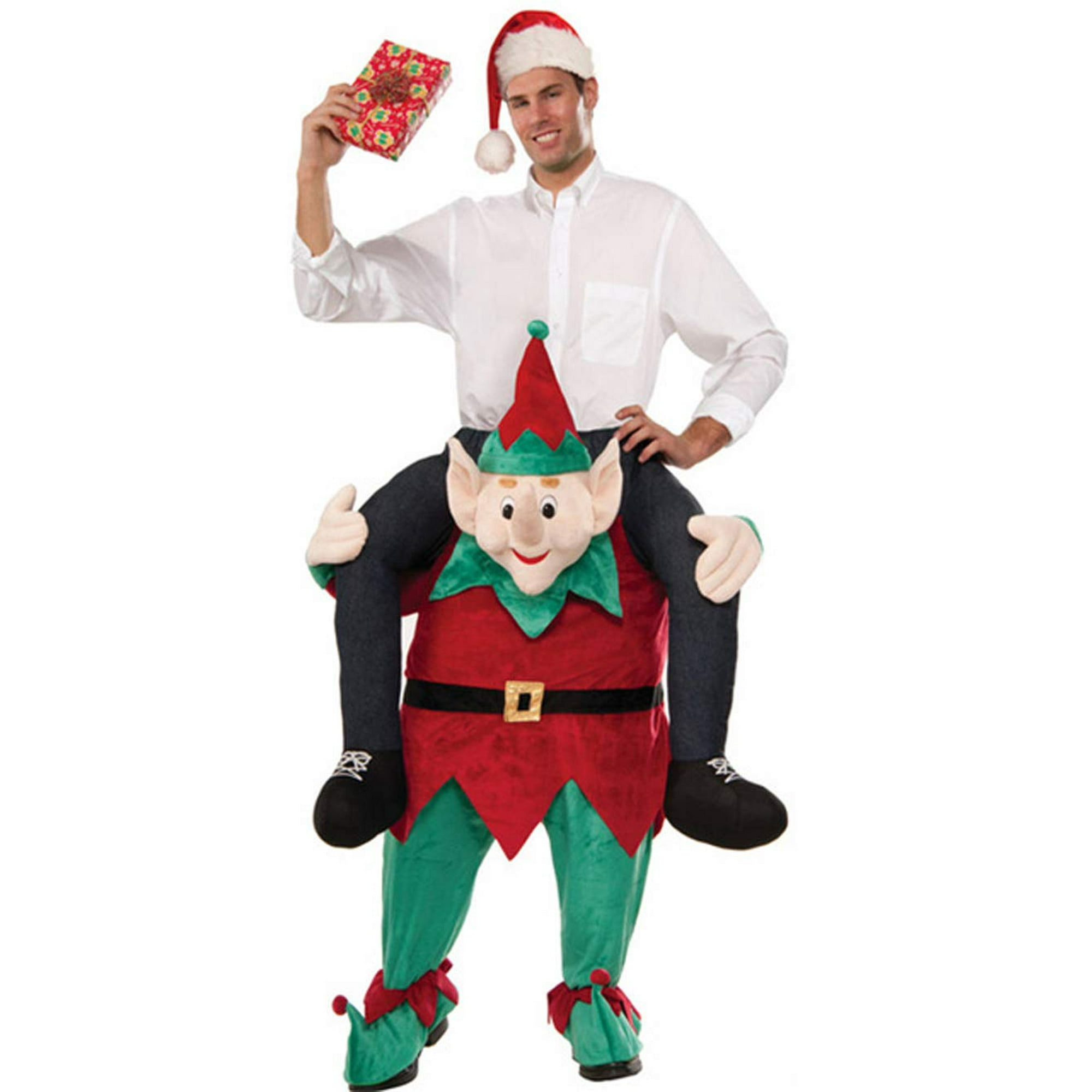 Christmas Carry Mascot Me Elf Ride On Elf Costume Ride on Costume Red Walmart