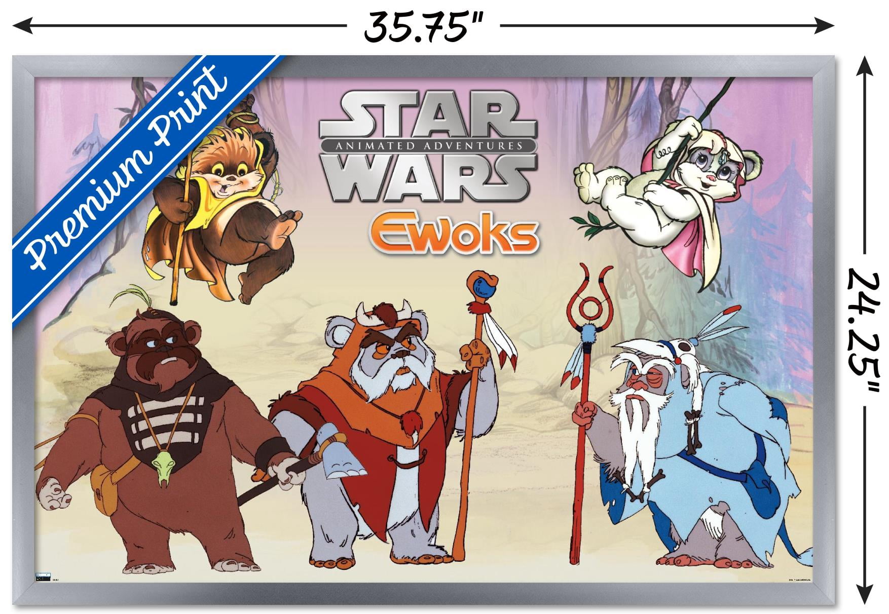 Star Wars: Ewoks - Group Wall Poster, 22.375" x 34", Framed