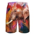 thumbnail image 6 of Kll Oil Paintings Of Elephants Men'S Casual Summer Beach Shorts Hawaiian Shorts With Pockets-Medium, 6 of 9