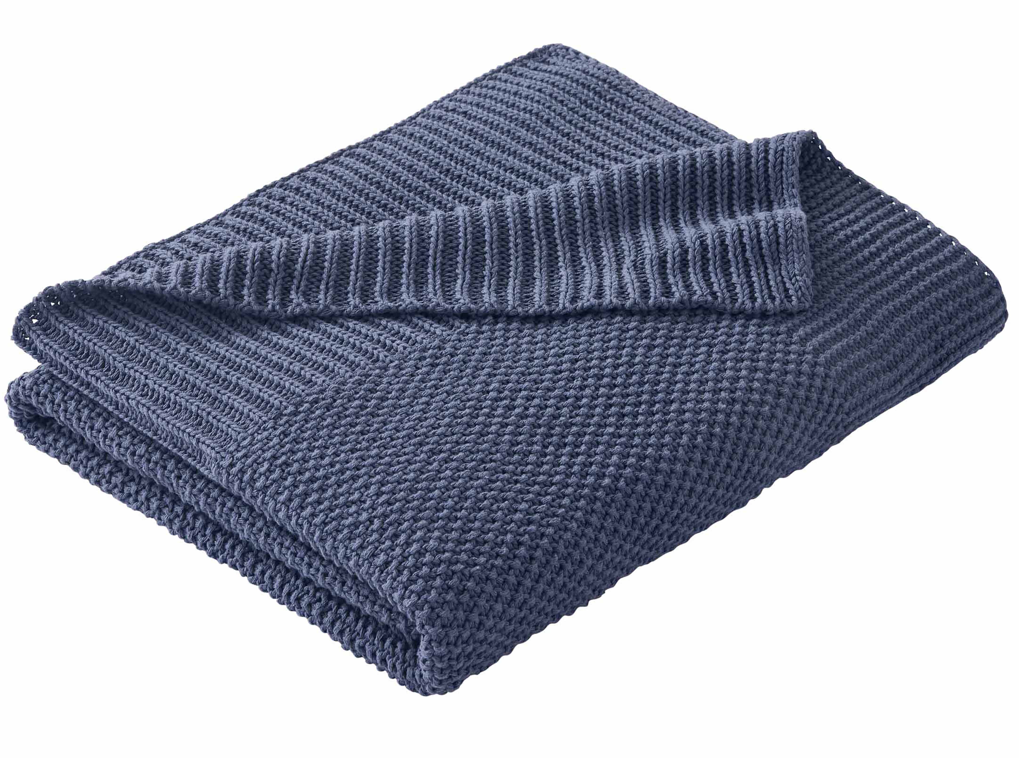 Better Homes and Gardens, Chunky Knit Indigo Throw, Cotton-Blend, 50"x60", 2.3 lb, All Ages