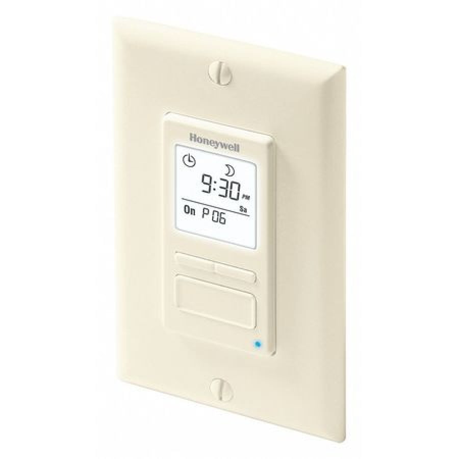 HONEYWELL Light Switch, 7 Day, Programmable, OffWhite