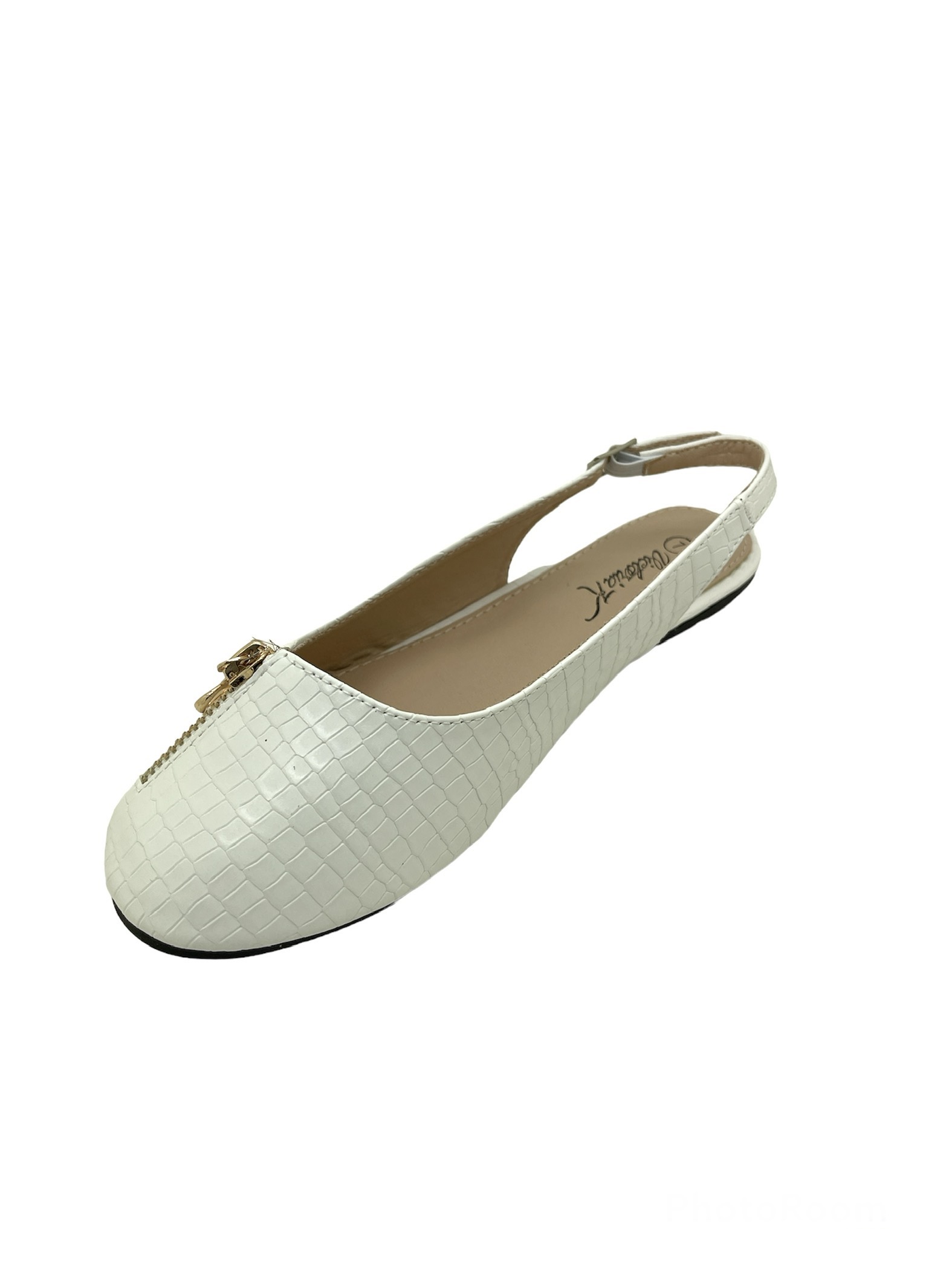 Victoria K Women's Wave Dot Cut out Ankle Strap Ballerina Flats