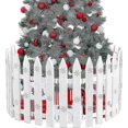 thumbnail image 1 of 15 Pieces Thick White Plastic Picket Fence Christmas Tree Fences Mini Fence Decoration For Christmas Wedding Party Garden Home, 12 Inches, 1 of 5