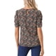 thumbnail image 3 of BLUSA Floral de Cuello Redondo con Mangas Cortas Fruncidas para Mujeres INSPIRE CHIC XL Negro Rojo, 3 of 7