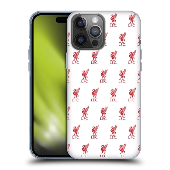 Head Case Designs Officially Licensed Liverpool Football Club Crest & Liverbird Patterns 1 White Soft Gel Case Compatible with Apple iPhone 14 Pro Max