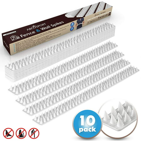Bird Spikes - Set of 10 x 48.8 Cm Anti-climbing Security for Your Fence, Walls & Railings to Prevent Human Intruders, Animals or