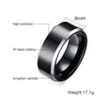 thumbnail image 2 of Black Gold Plated Tungsten Carbide Mens Ring Men Wedding Band Steel Ring for Man, 2 of 7
