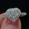 thumbnail image 2 of 14K white Gold Plated 2Ct heart cut Lab-Created Diamond Women Wedding Ring, 2 of 3