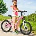 thumbnail image 2 of Zukka 20 inch Kids Mountain Bike Steel Frame Hardtail Bicycle for Child Aged 7-10 Years Pink, 2 of 7