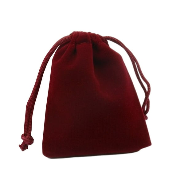 Billuyoard Bolsa de terciopelo versátil de 50 piezas para guardar joyas, anillos y pequeños regalos, bolsas de joyería, bolsas con cordón, Almacenamiento y organización del hogar Vino rojo 13*18