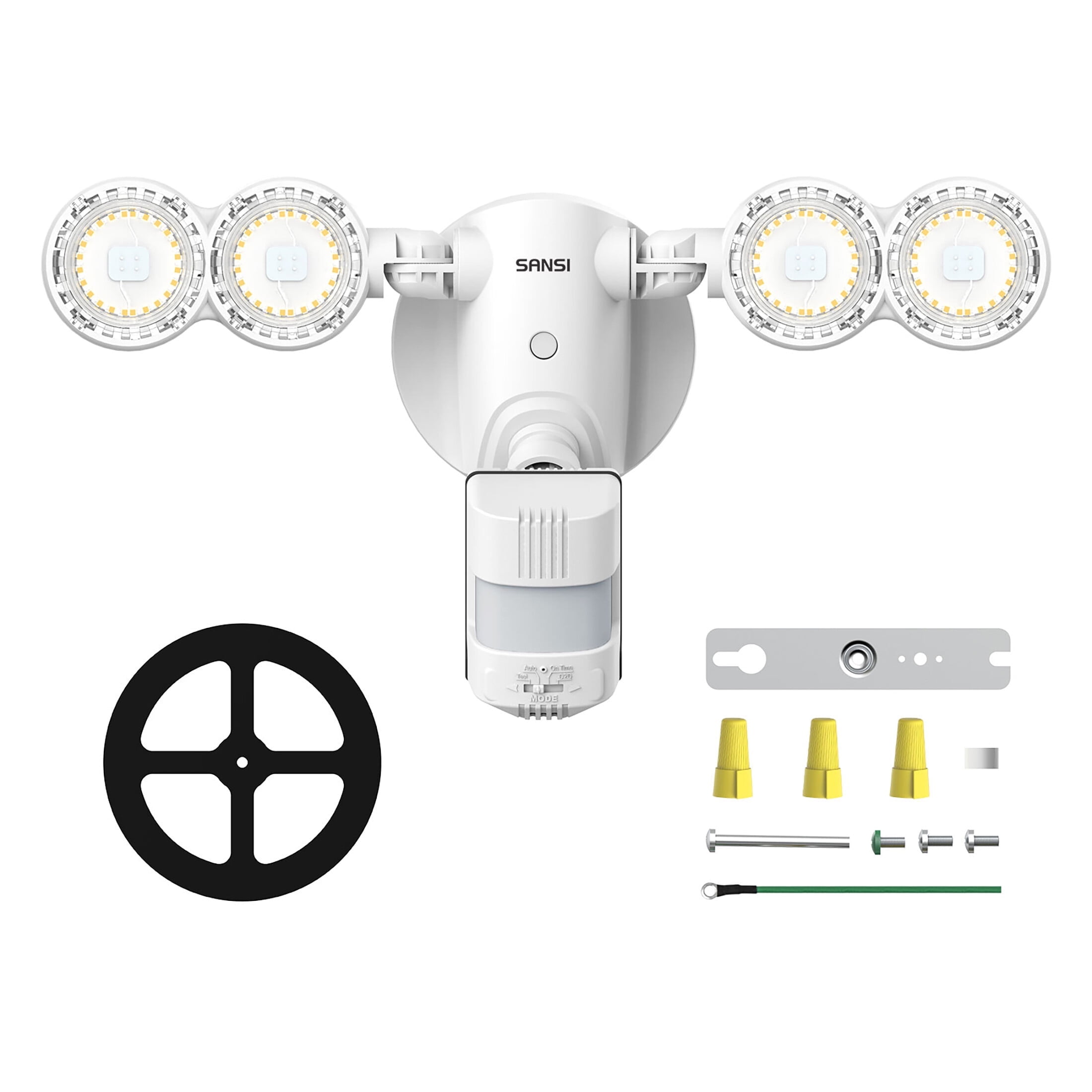 SANSI 30W Motion Sensor Security Light, 4000LM LED Outdoor Light, 5000K Dusk to Dawn, 4 Modes