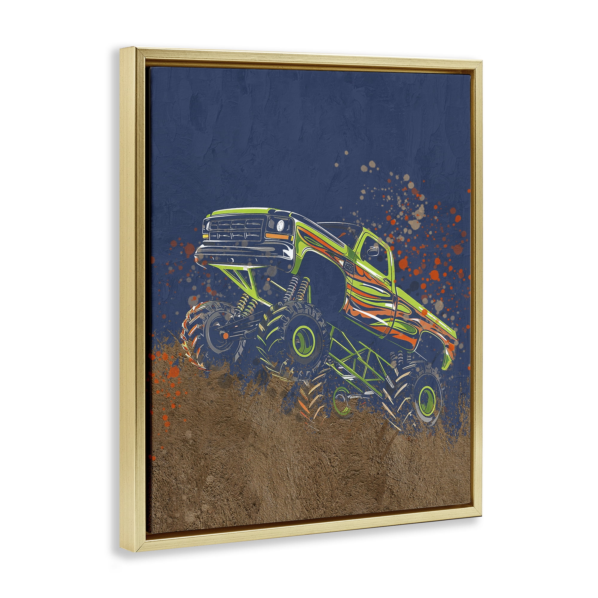 My Jam Truck Adventure Gold Framed Floater Canvas Wall Art, design by Kim Allen