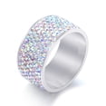 thumbnail image 3 of Anillo casual Joker de diamantes de acero de titanio para hombre con personalidad, 8 filas con anillo de acero inoxidable con diamantes, características de desgaste del material, 3 of 5