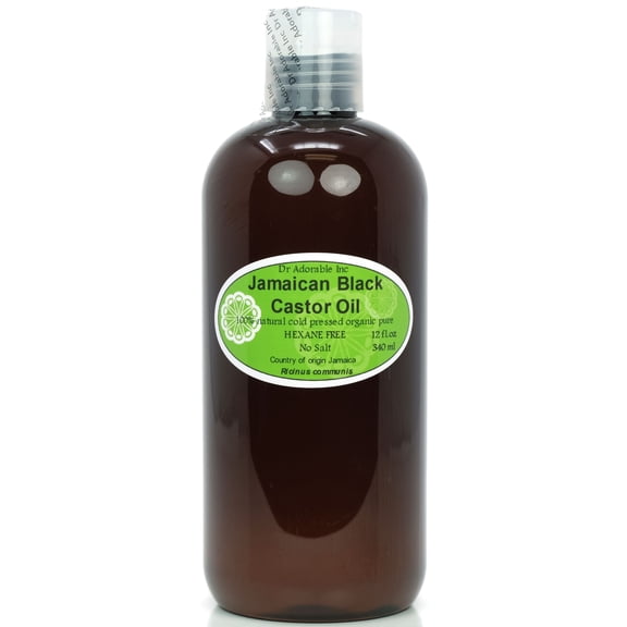 Dr Adorable - 12 oz - Jamaican Black Castor Oil - 100% Pure Organic Cold Pressed Natural Skin and Strengthen Grow & Restore Hair Care