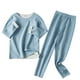 thumbnail image 1 of Odeerbi 4-16 Años Niño Niña Pijama Suave de Manga Larga Johns Conjunto de Ropa Interior Térmica Para Dormir Conjunto de Pijama, 1 of 4