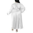 thumbnail image 5 of Glonme Womens Dresses Crew Neck Maxi Dress Plus Size Long Sleeve Work Casual Loose Solid Color Dress White L, 5 of 5