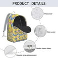thumbnail image 4 of Yellow Citrus Fruit Print School Backpack, Cute Lemon Pattern Daypack with Fresh Summer and Retro Floral Style, 4 of 5