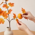 thumbnail image 4 of Dongrere Artificial Fall Branch with Maple Leaf & Pumpkin, Faux Autumn Decorative Stems for Thanksgiving Halloween Mantel Home Table Decor, 23.6 Inch, B, 4 of 7