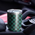 thumbnail image 4 of 30oz Teal and Black Checkerboard Pattern Tumblers Stainless Steel Tumbler with Lid and Straw,Vacuum Insulated Double Wall Travel Tumbler Cups Mug with Cleaning Brush for Coffee,Tea, 4 of 7