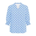 thumbnail image 7 of Jsaierl Women's 3/4 Length Sleeve Cardigans Plus Size Button Down Open Front Shirts Cute Polka Dot Ladies Blouses Workout Cotton Tunic Tops S-2XL, 7 of 7