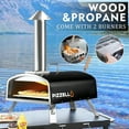 thumbnail image 4 of Outdoor Propane Pizza Oven Gas Wood 16" Pizza Maker Stove with Gas Burner, Thermometer, Wood Tray, Pizza Stone, Pizza Peel, Carry Bag, Black, 4 of 7