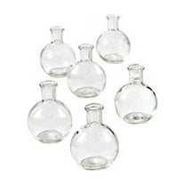 Serene Spaces Living Set of 6 Clear Ball Bud Vases, Transparent Glass Vases for Weddings, Events, Parties, Floral Centerpieces for Home Decor, Measures 4" Tall
