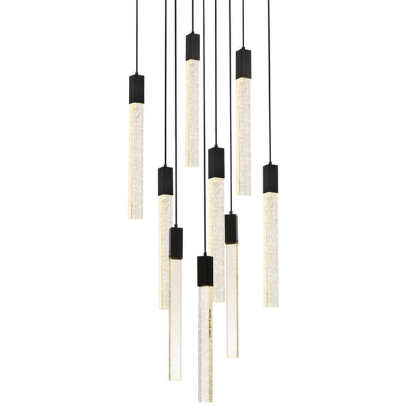 Weston 9 lights pendant in black