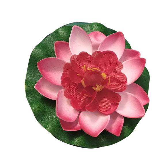 Ikeay 1pcs Floating Foam Lotus Flowers with Lily Pads, Artificial Pond Plants Ornaments for Pool Aquarium Water Decoration on Sale