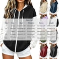 thumbnail image 4 of Jsaierl Women's Trendy Color Block Zip Up Hoodies Sweatshirts with Drawstring and Kangaroo Pocket Oversized Sporty Tops S-2XL, 4 of 6