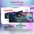 thumbnail image 2 of New! Sceptre 34-inch Prime Gaming Monitor 3440 x 1440 up to 180Hz DisplayPort HDMI Build-in Speakers, Machine Black 2027 (E345B-QU180D series), 2 of 5