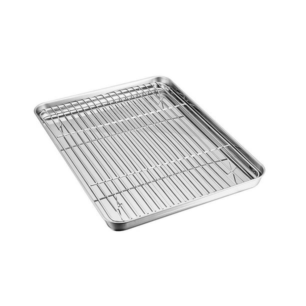 Dishwasher Safe Cooling Rack Stainless Steel Oven Pan Baking Tray Set